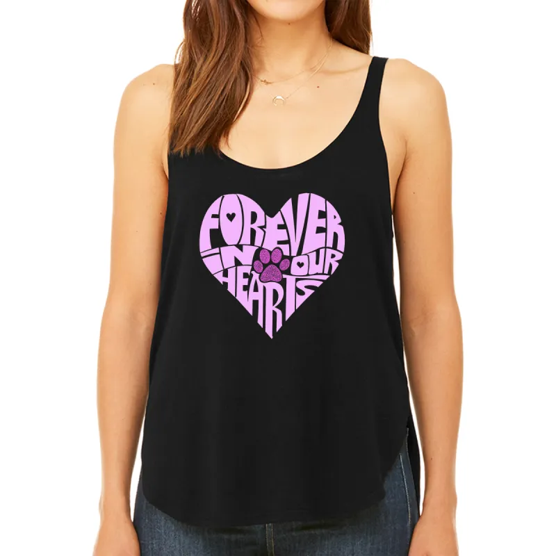 Forever In Our Hearts - Women's Premium Word Art Flowy Tank Top sold by LA Pop Art