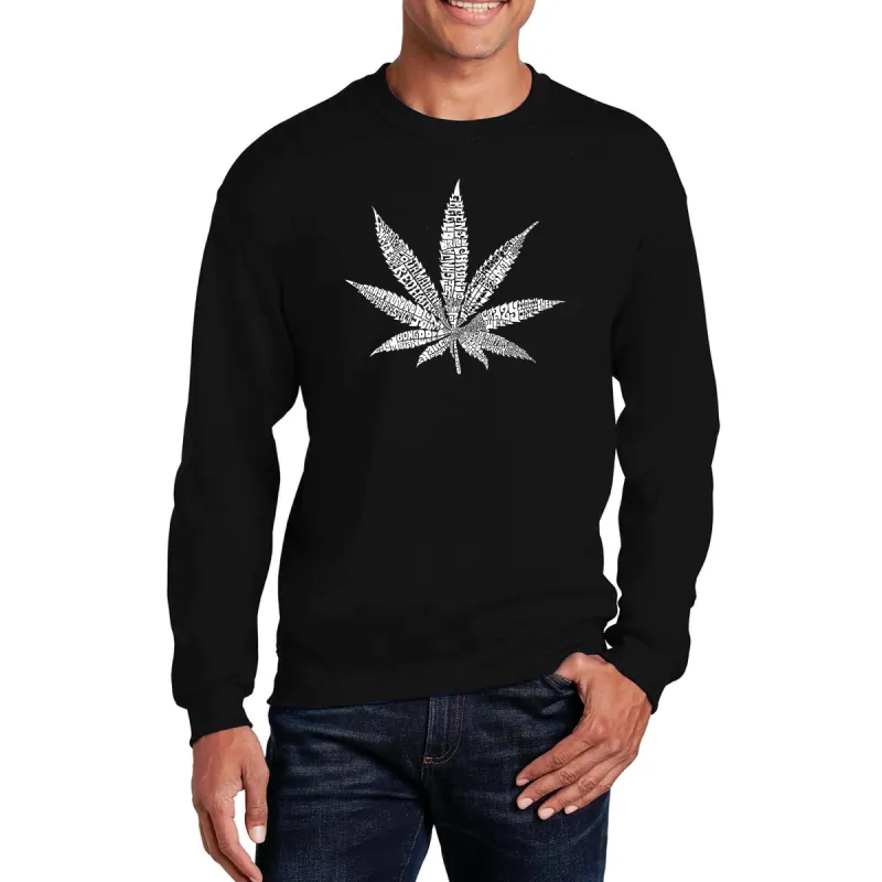 50 DIFFERENT STREET TERMS FOR MARIJUANA - Men's Word Art Crewneck Sweatshirt made by LA Pop Art