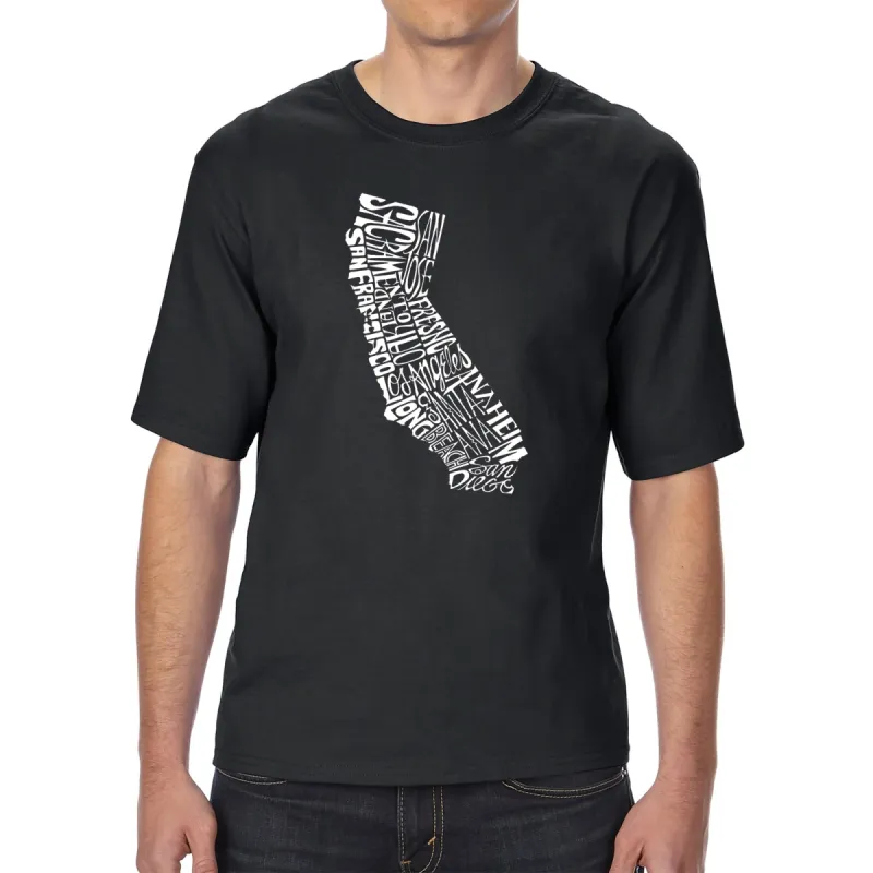 California State - Men's Tall Word Art T-Shirt sold by LA Pop Art