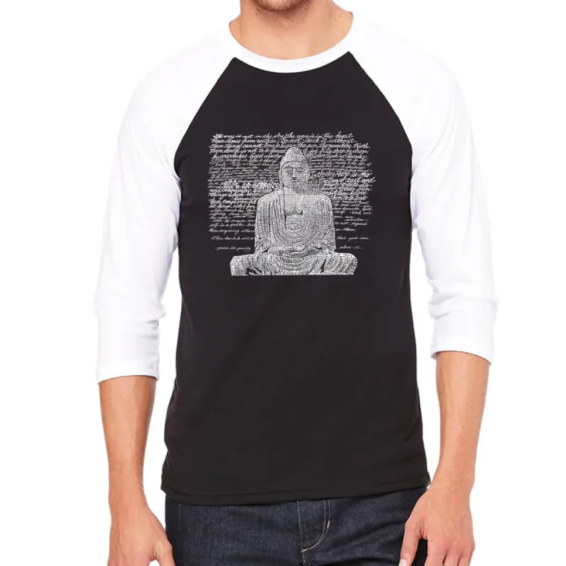 Zen Buddha - Men's Raglan Baseball Word Art T-Shirt sold by LA Pop Art