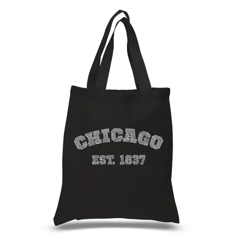 Chicago 1837 - Small Word Art Tote Bag sold by LA Pop Art