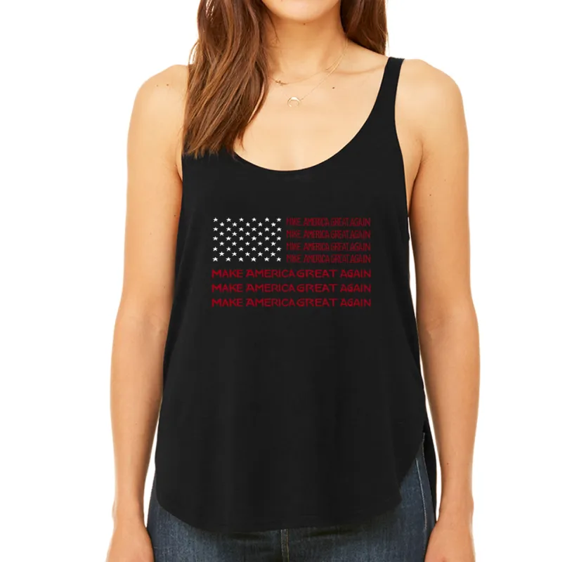 Maga Flag - Women's Word Art Flowy Tank sold by LA Pop Art
