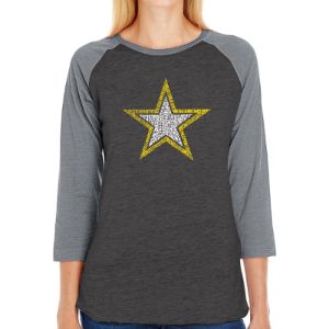 LYRICS TO THE ARMY SONG - Women's Raglan Baseball Word Art T-Shirt sold by LA Pop Art
