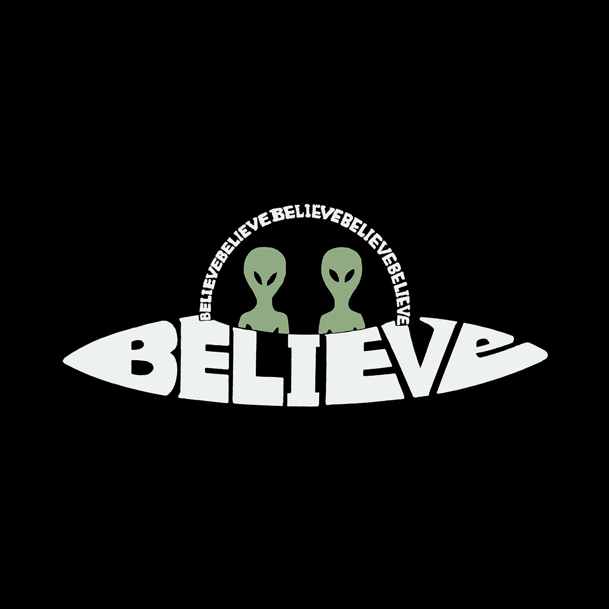 Believe UFO - Men's Word Art T-Shirt sold by LA Pop Art product image thumbnail 2