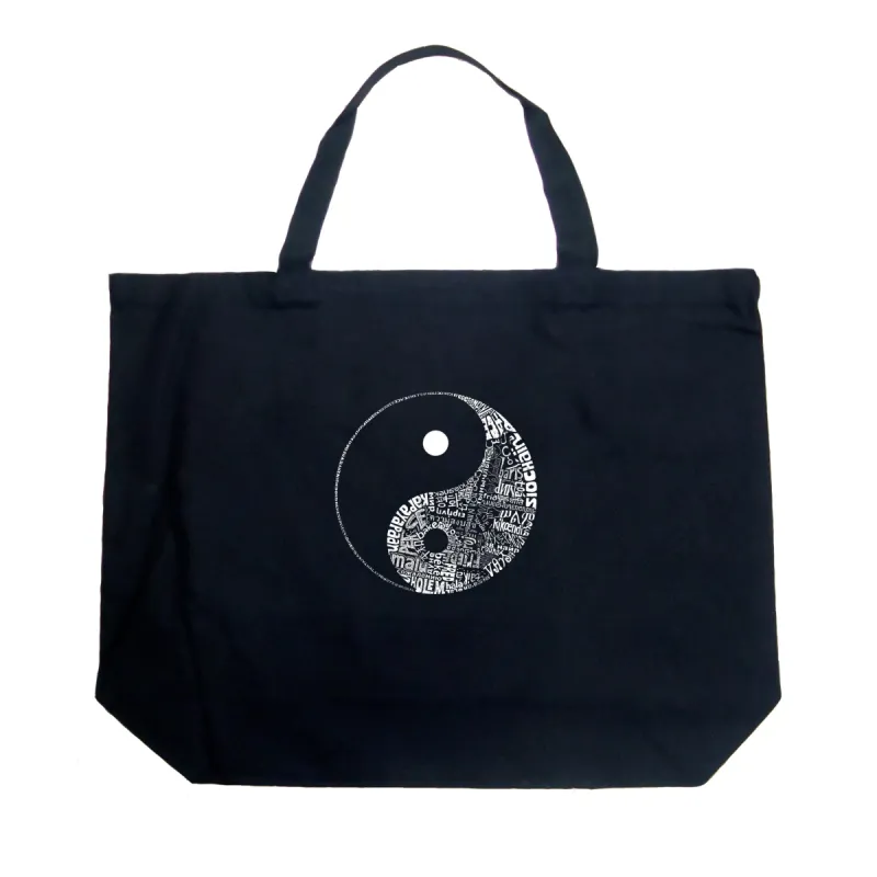 YIN YANG - Large Word Art Tote Bag sold by LA Pop Art