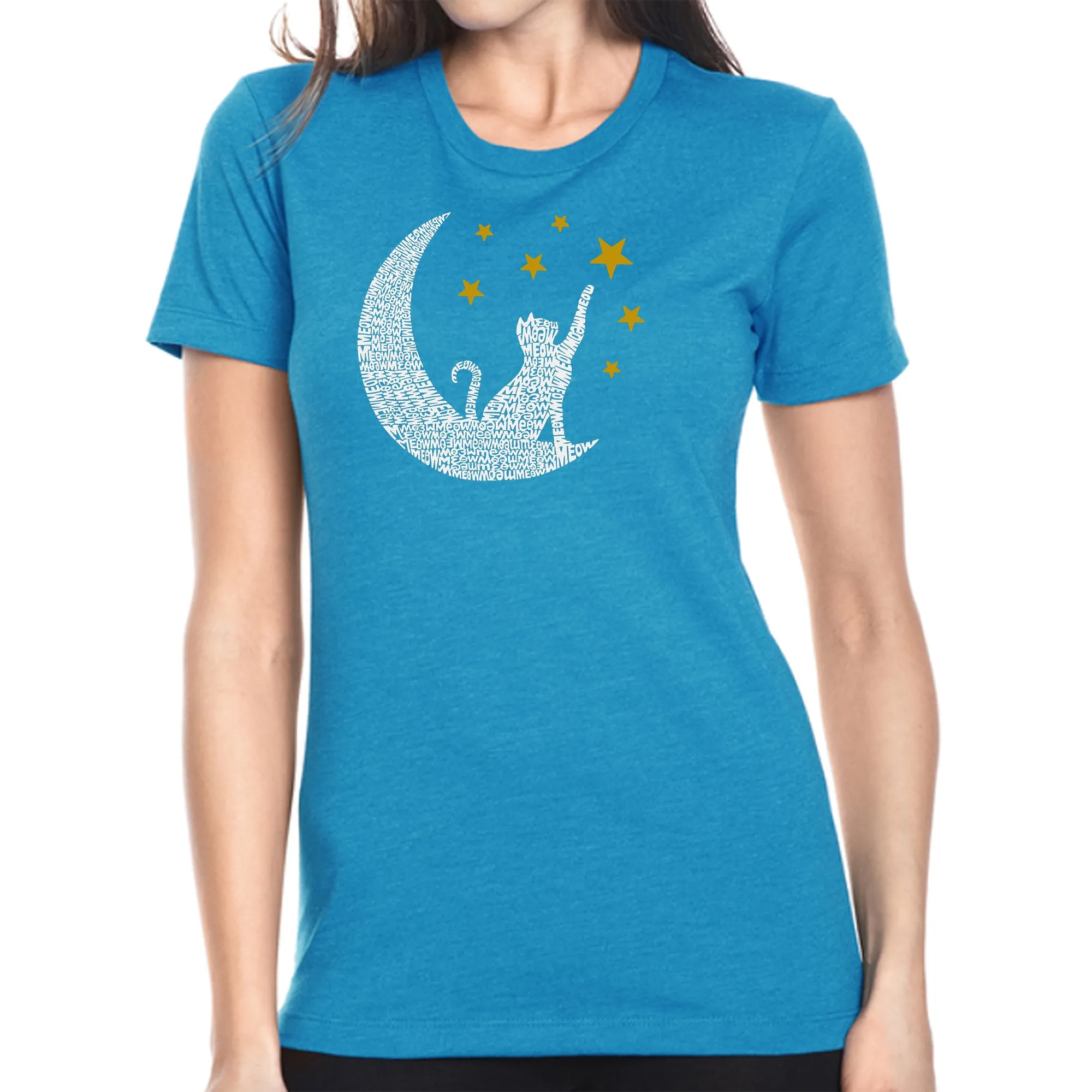Cat Moon - Women's Premium Blend Word Art T-Shirt sold by LA Pop Art product image thumbnail 4