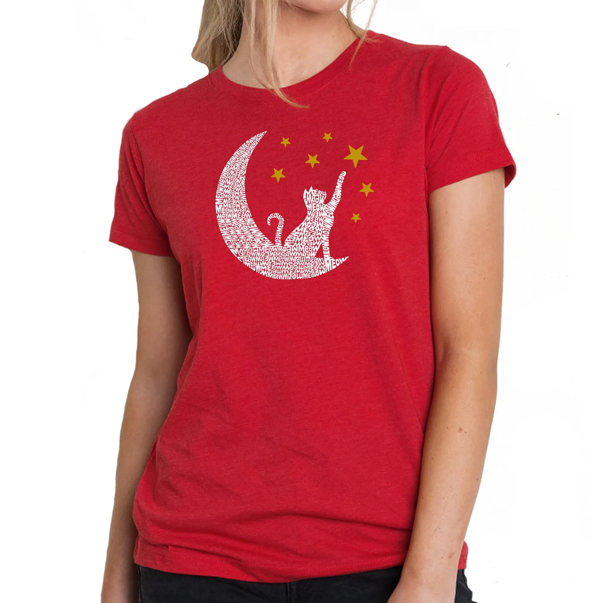 Cat Moon - Women's Premium Blend Word Art T-Shirt sold by LA Pop Art product image thumbnail 5