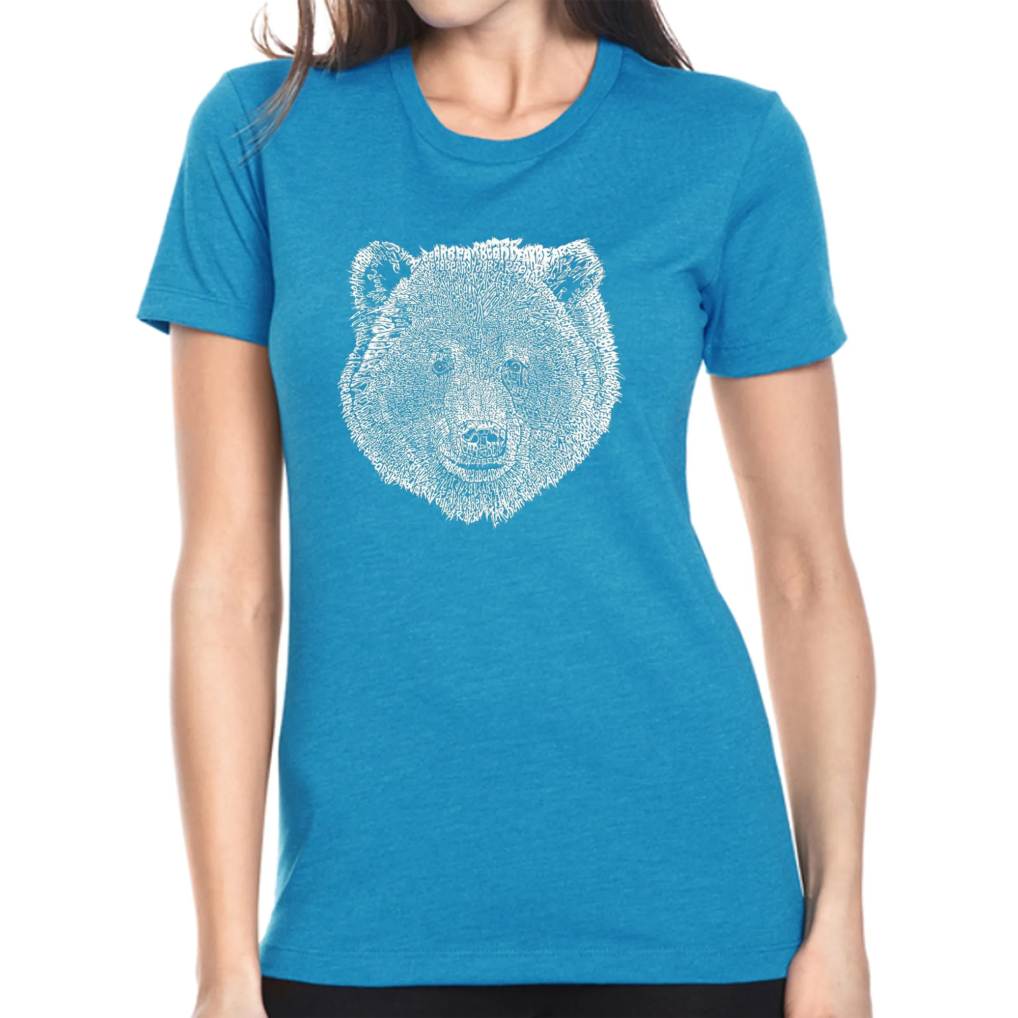 Bear Face - Women's Premium Blend Word Art T-Shirt sold by LA Pop Art product image thumbnail 4