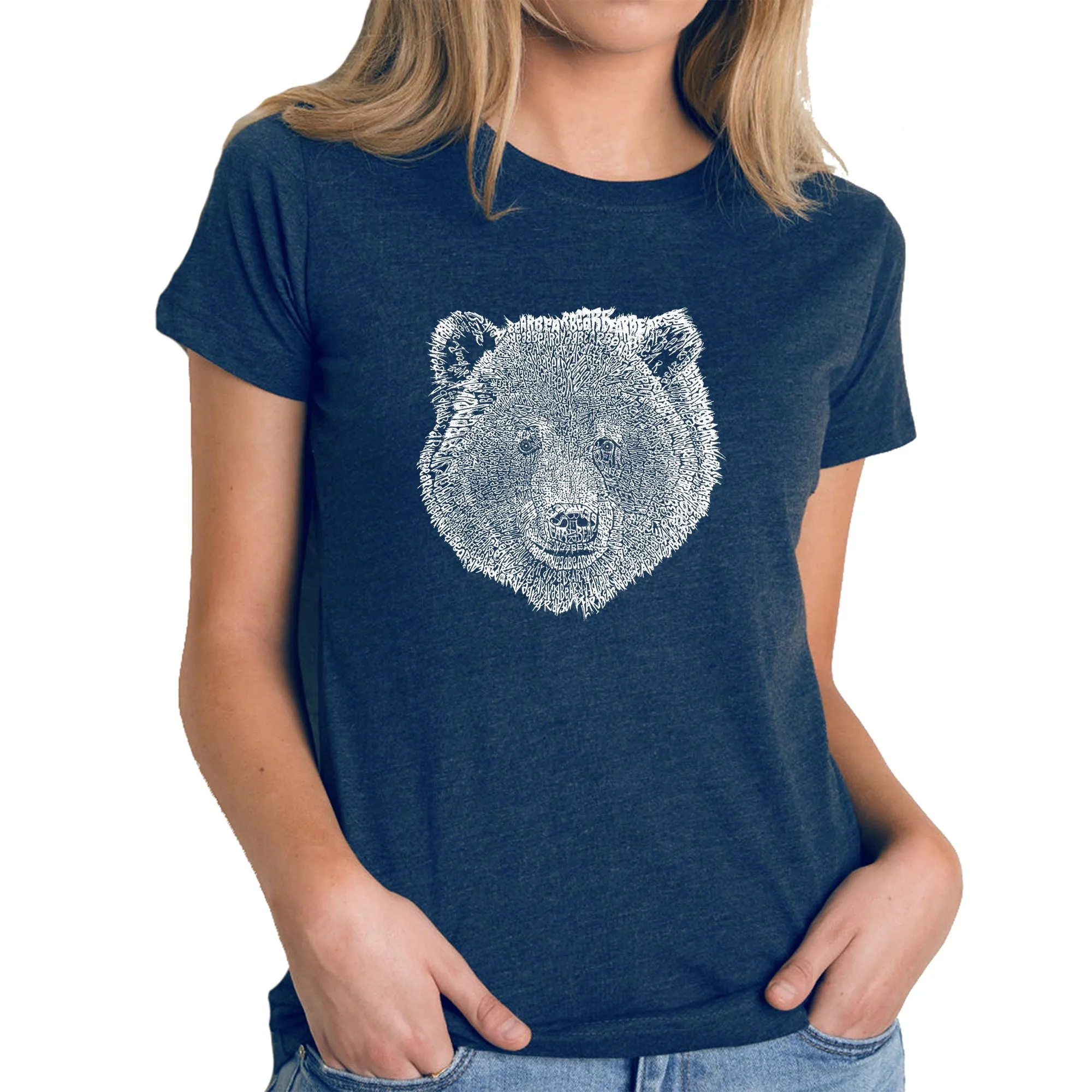 Bear Face - Women's Premium Blend Word Art T-Shirt sold by LA Pop Art product image thumbnail 3