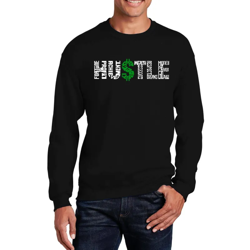 Hustle  - Men's Word Art Crewneck Sweatshirt sold by LA Pop Art