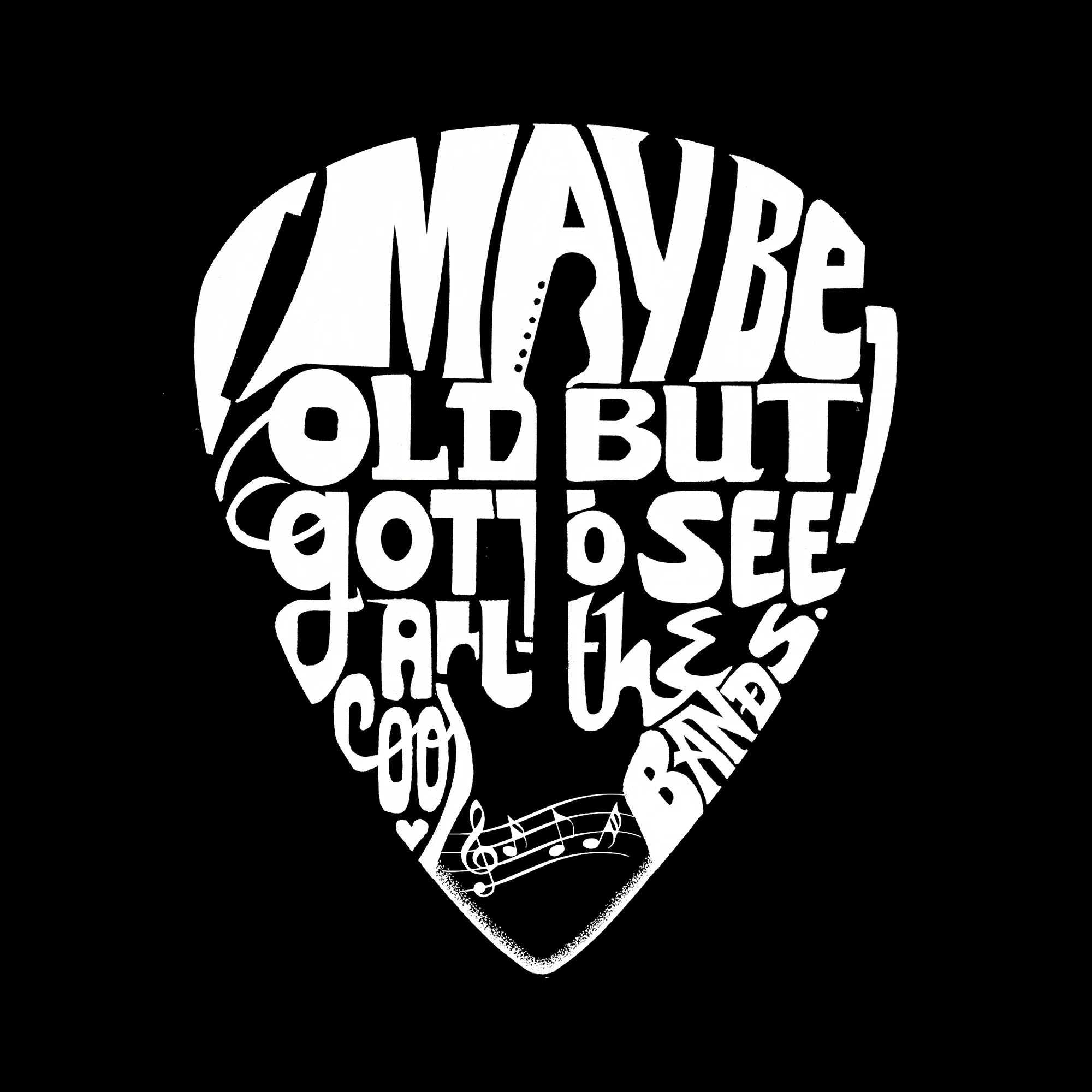 Guitar Pick - Women's Word Art V-Neck T-Shirt sold by LA Pop Art product image thumbnail 2