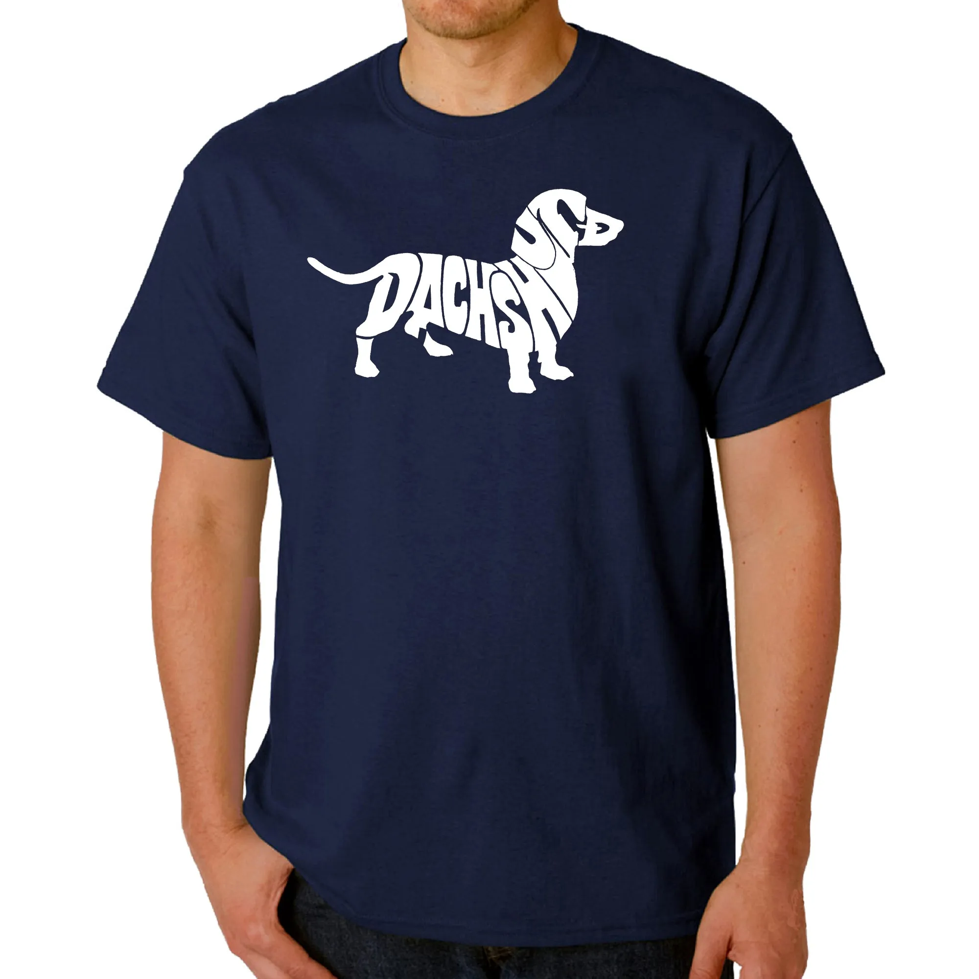 Dachshund - Men's Word Art T-Shirt sold by LA Pop Art product image thumbnail 3