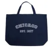 Chicago 1837 - Large Word Art Tote Bag sold by LA Pop Art