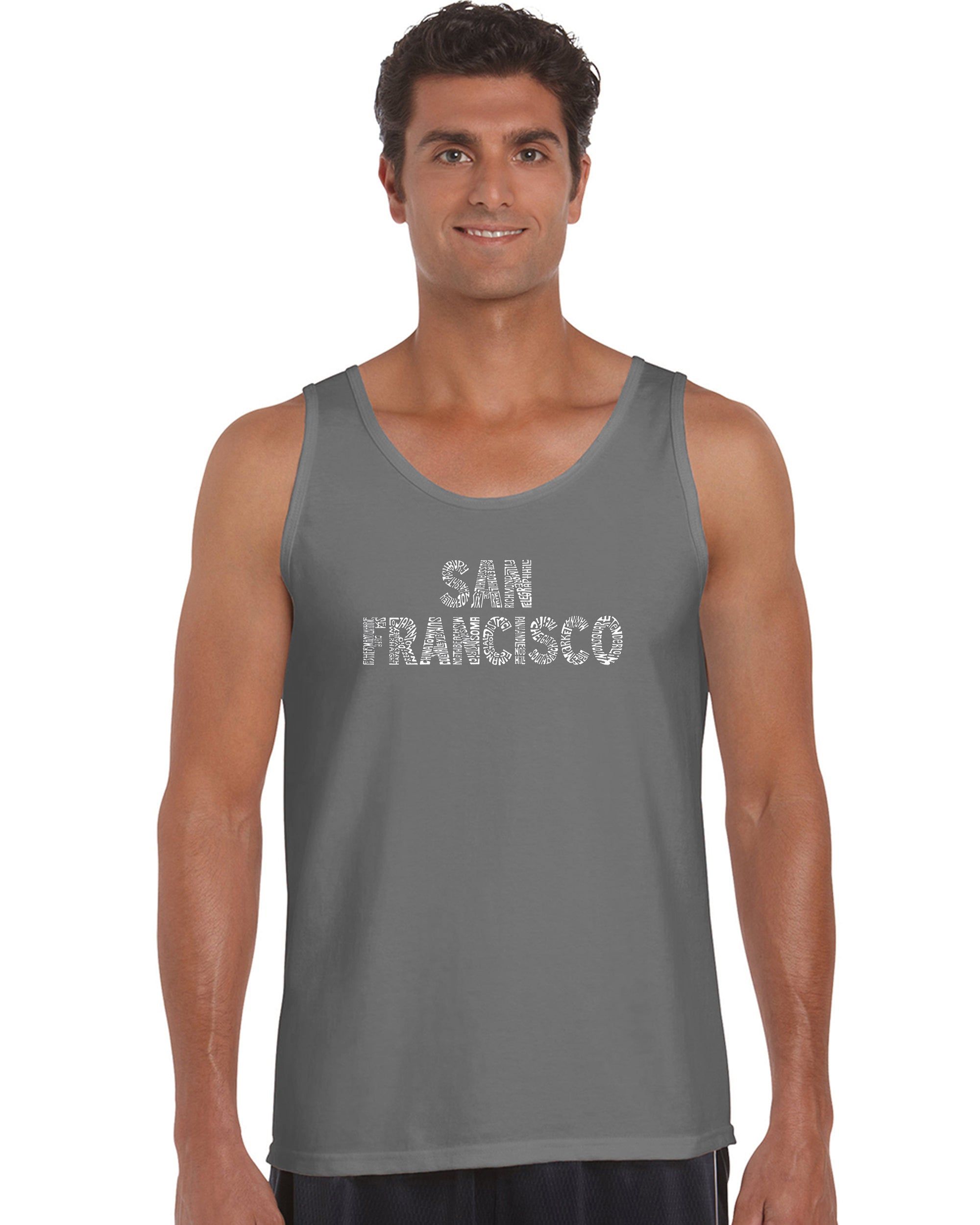 SAN FRANCISCO NEIGHBORHOODS - Men's Word Art Tank Top sold by LA Pop Art product image thumbnail 5