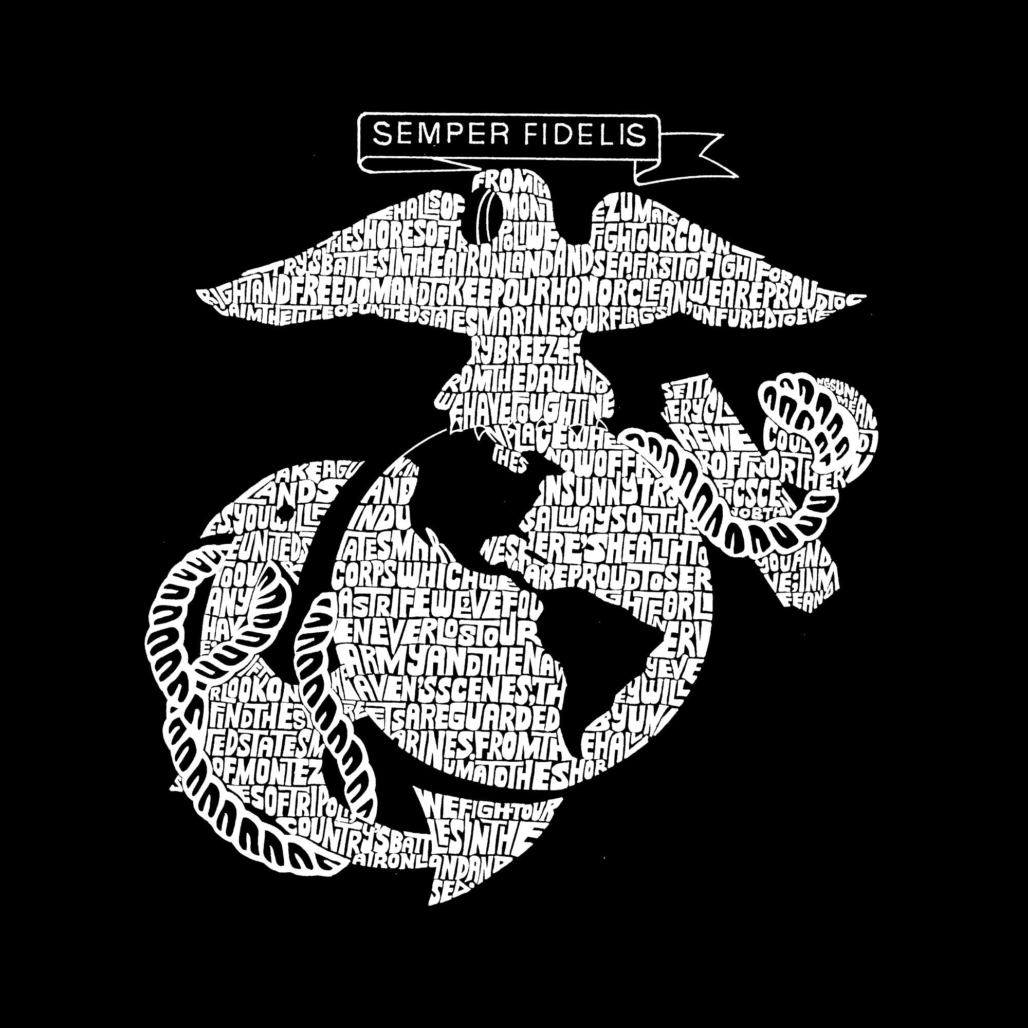 LYRICS TO THE MARINES HYMN - Men's Word Art Sleeveless T-Shirt sold by LA Pop Art product image thumbnail 2