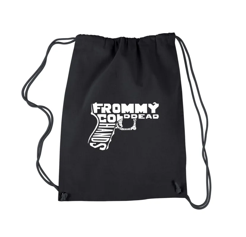 Out of My cold Dead Hands Gun -  Drawstring Backpack sold by LA Pop Art