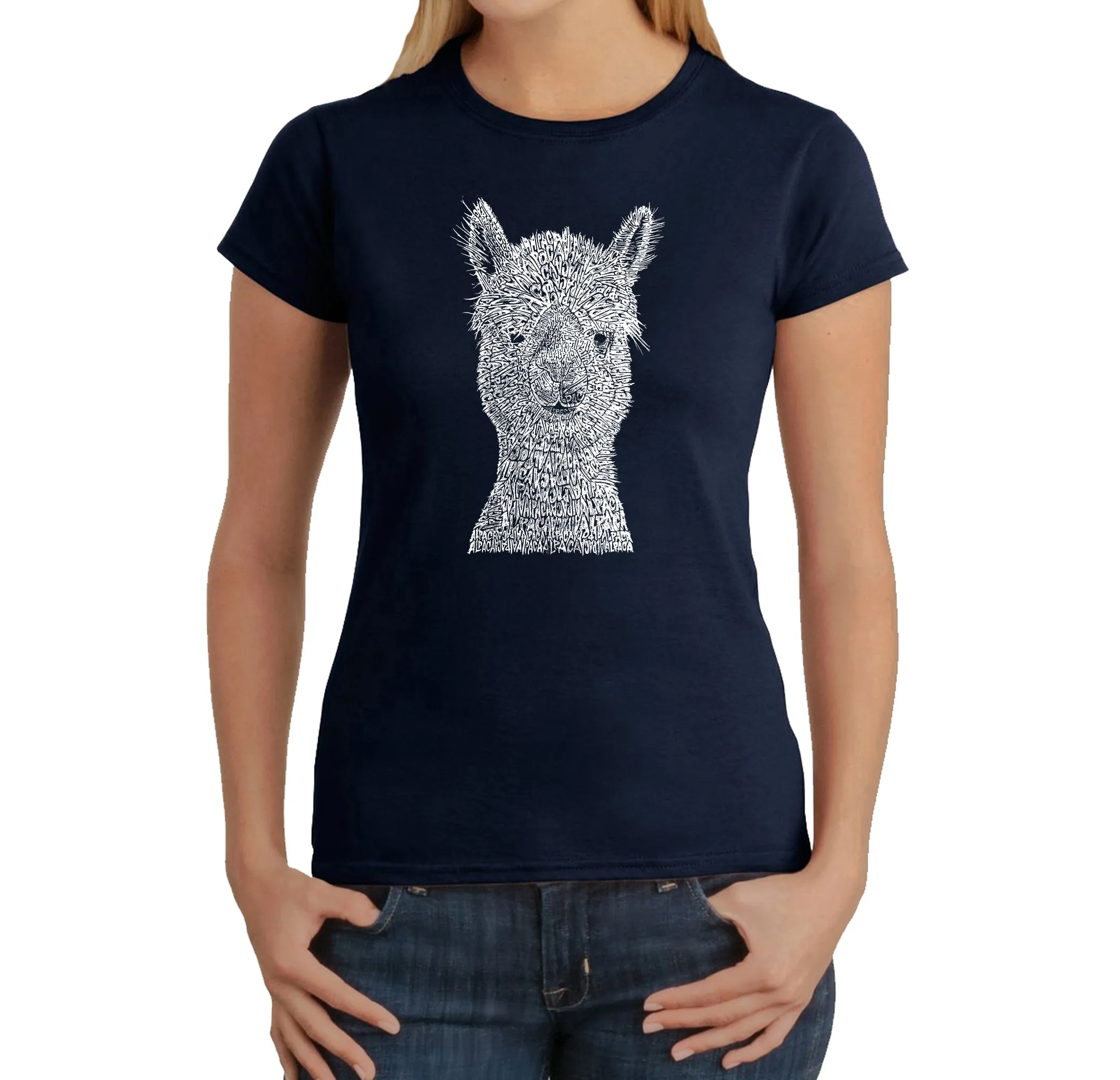 Alpaca - Women's Word Art T-Shirt sold by LA Pop Art product image thumbnail 3