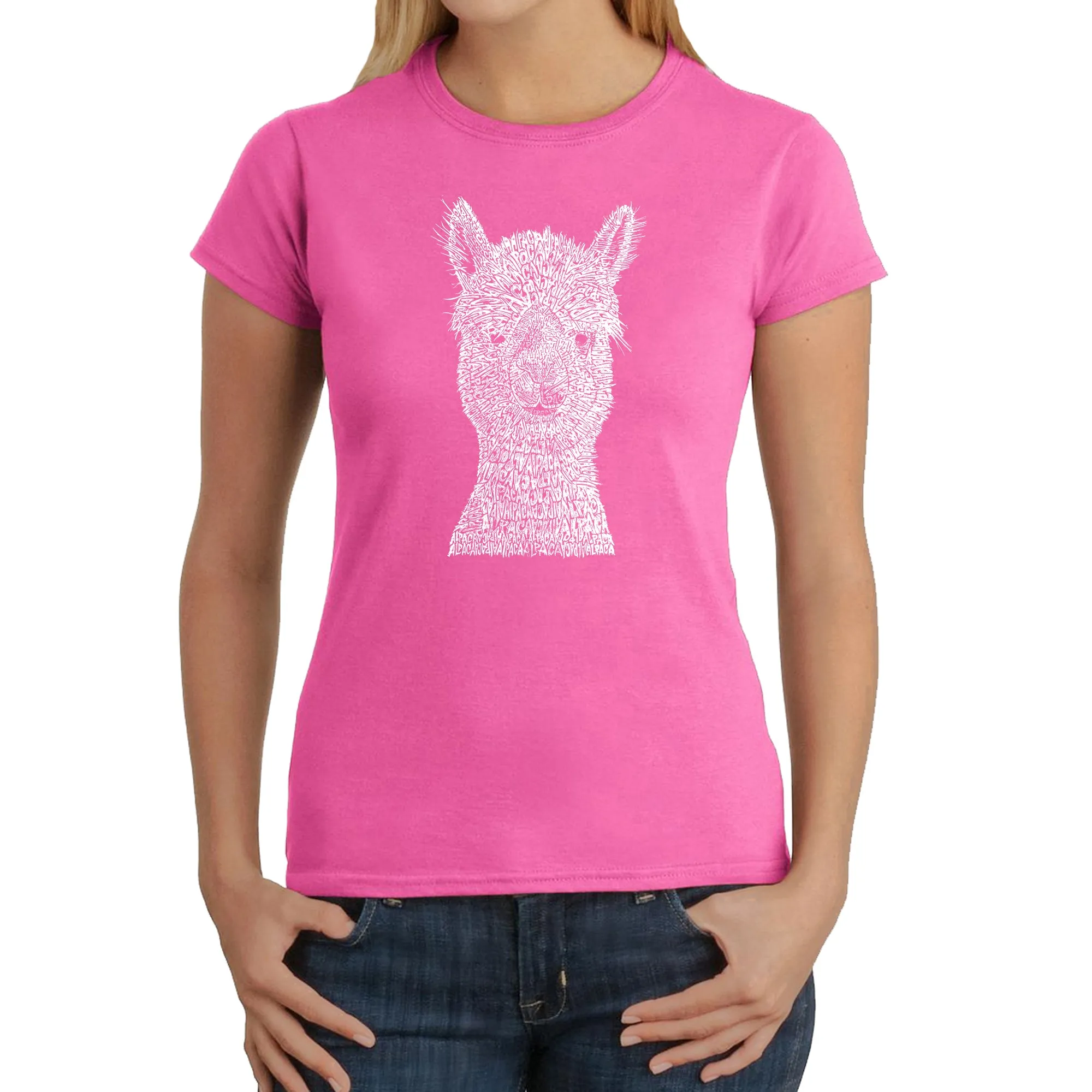 Alpaca - Women's Word Art T-Shirt sold by LA Pop Art product image thumbnail 4