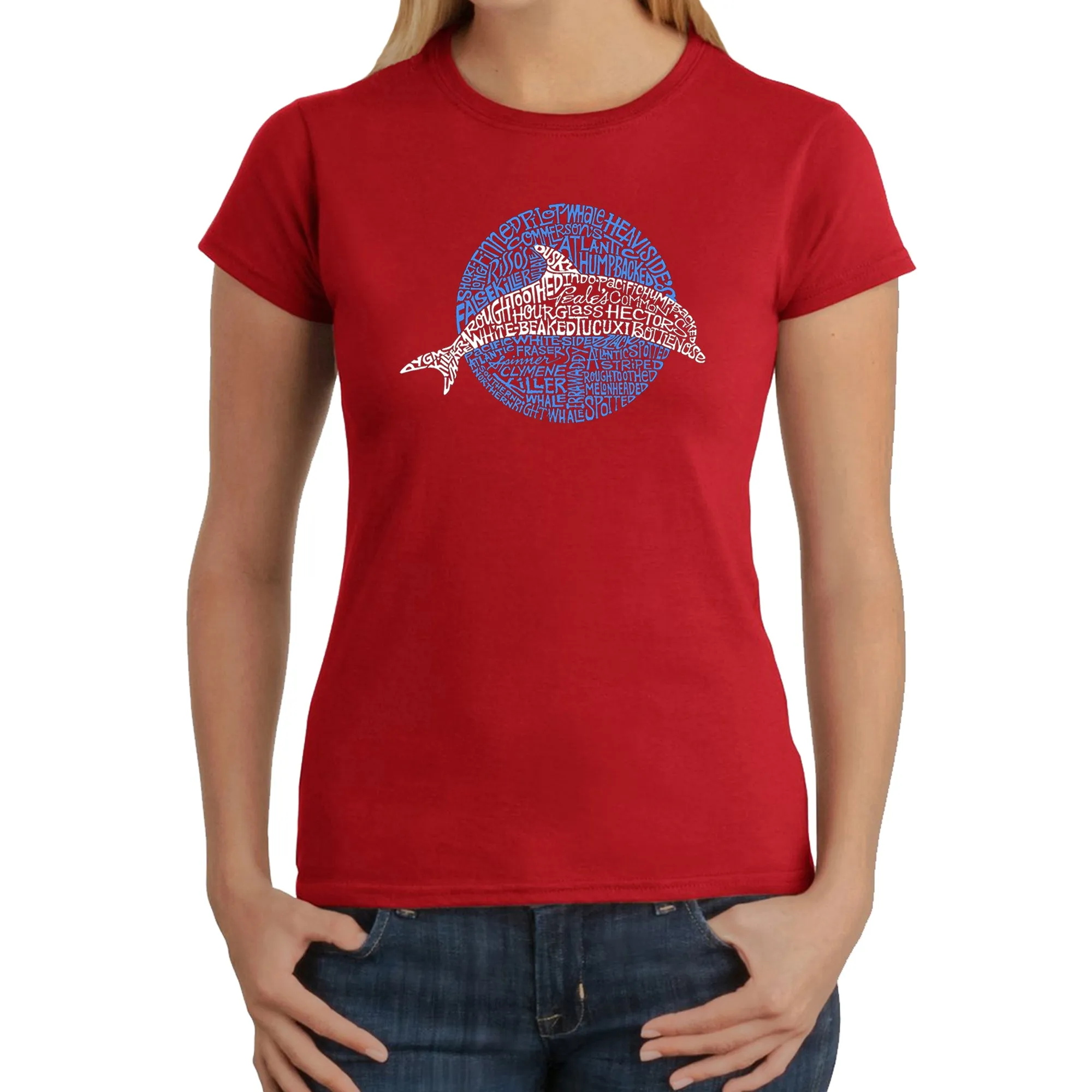 Species of Dolphin - Women's Word Art T-Shirt sold by LA Pop Art product image thumbnail 5