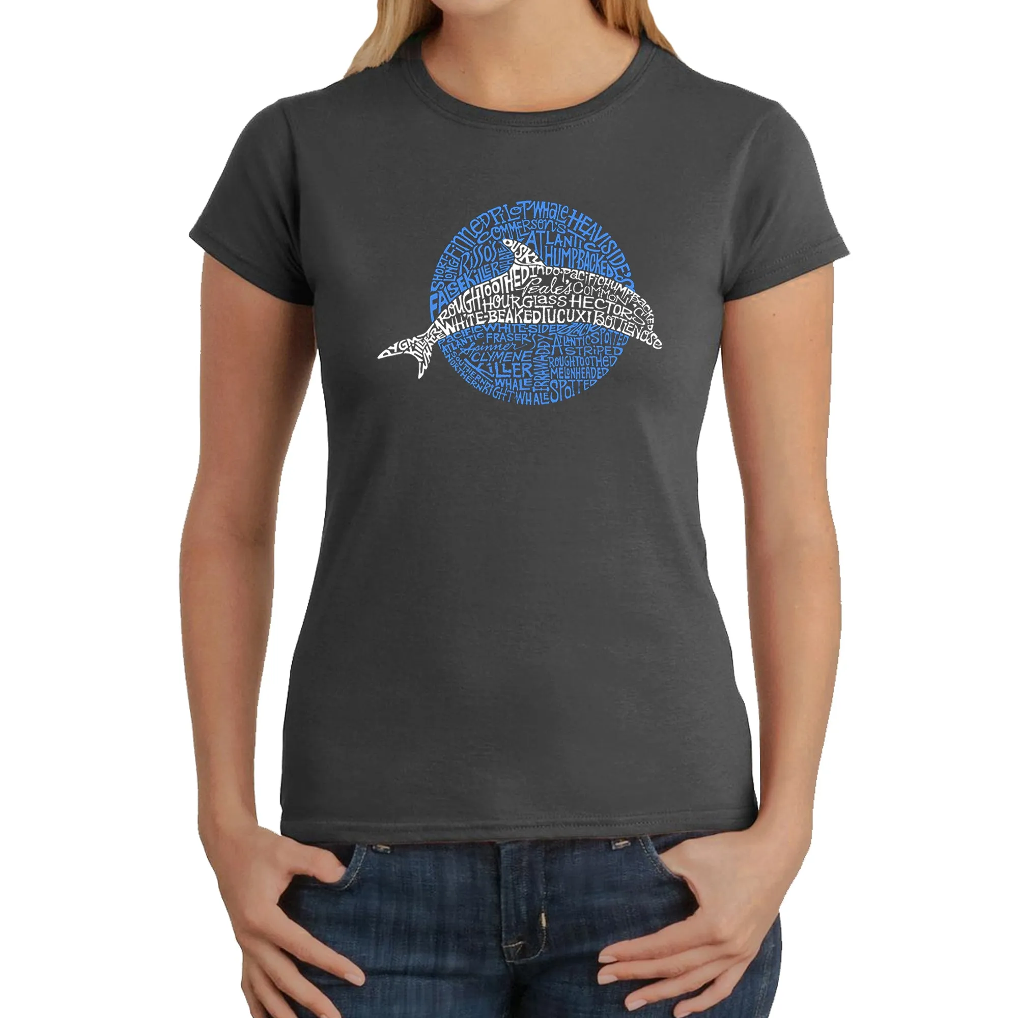 Species of Dolphin - Women's Word Art T-Shirt sold by LA Pop Art product image thumbnail 4