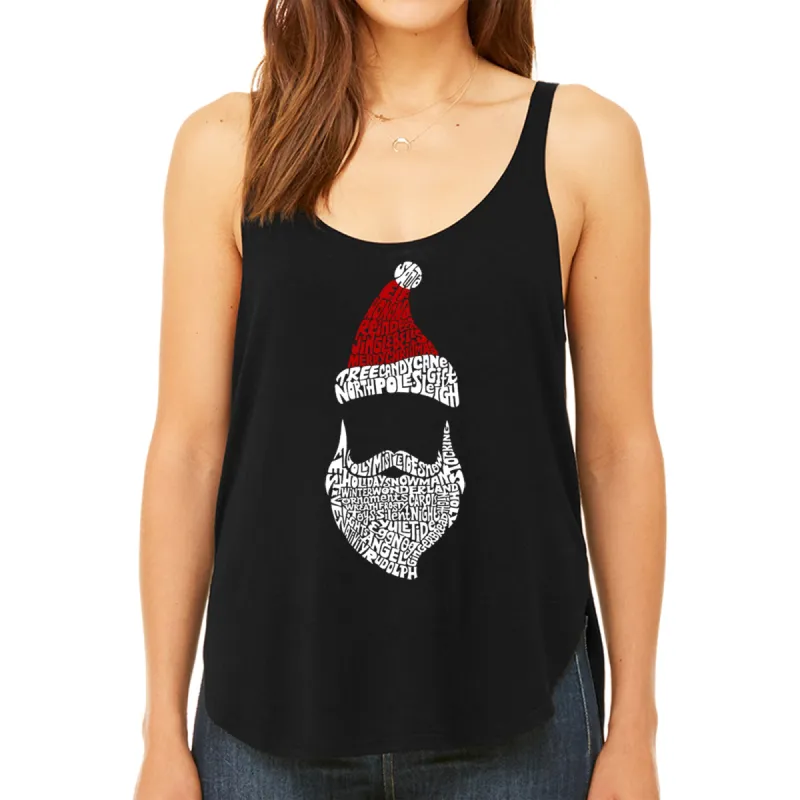 Santa Claus - Women's Premium Word Art Flowy Tank Top sold by LA Pop Art