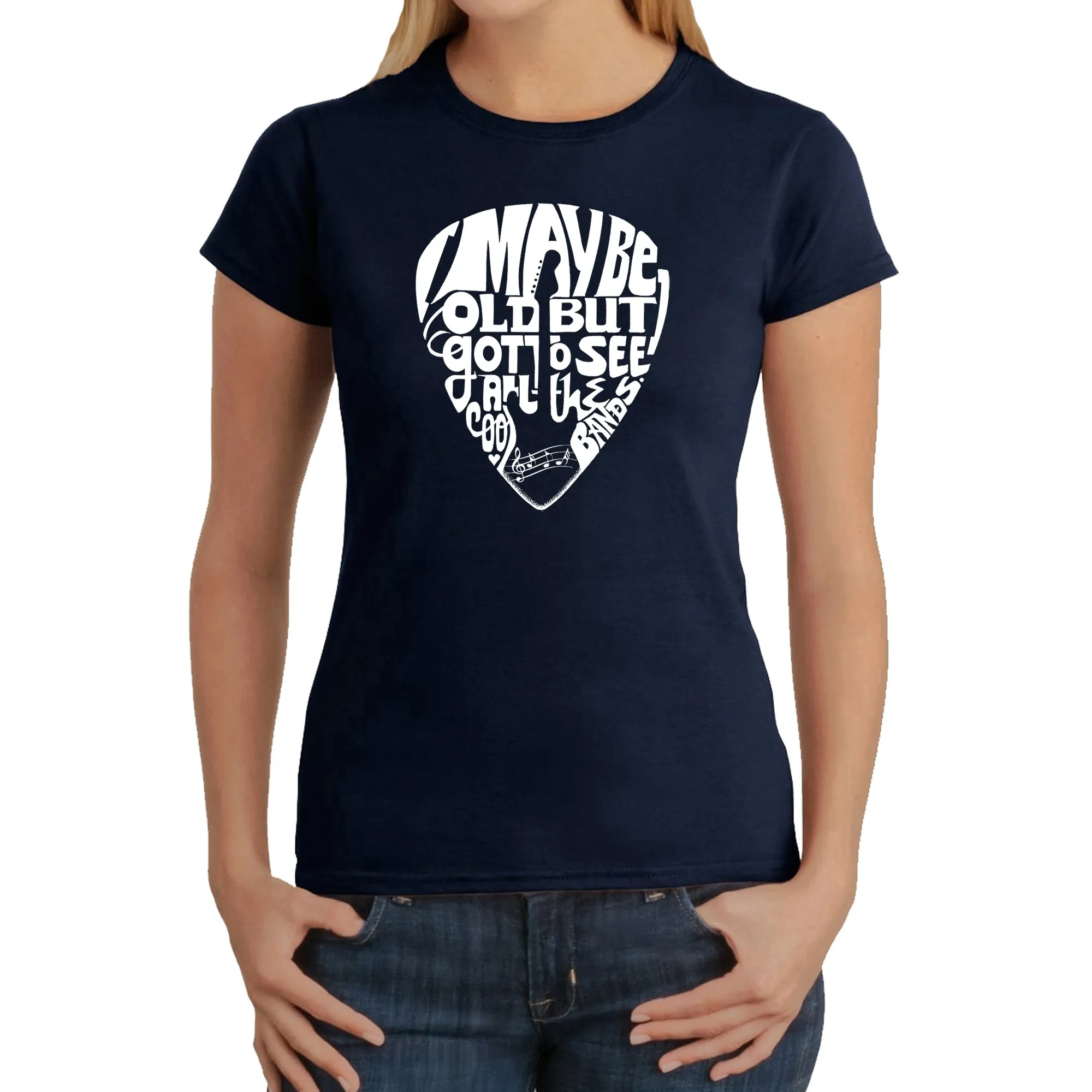 Guitar Pick - Women's Word Art T-Shirt sold by LA Pop Art product image thumbnail 3