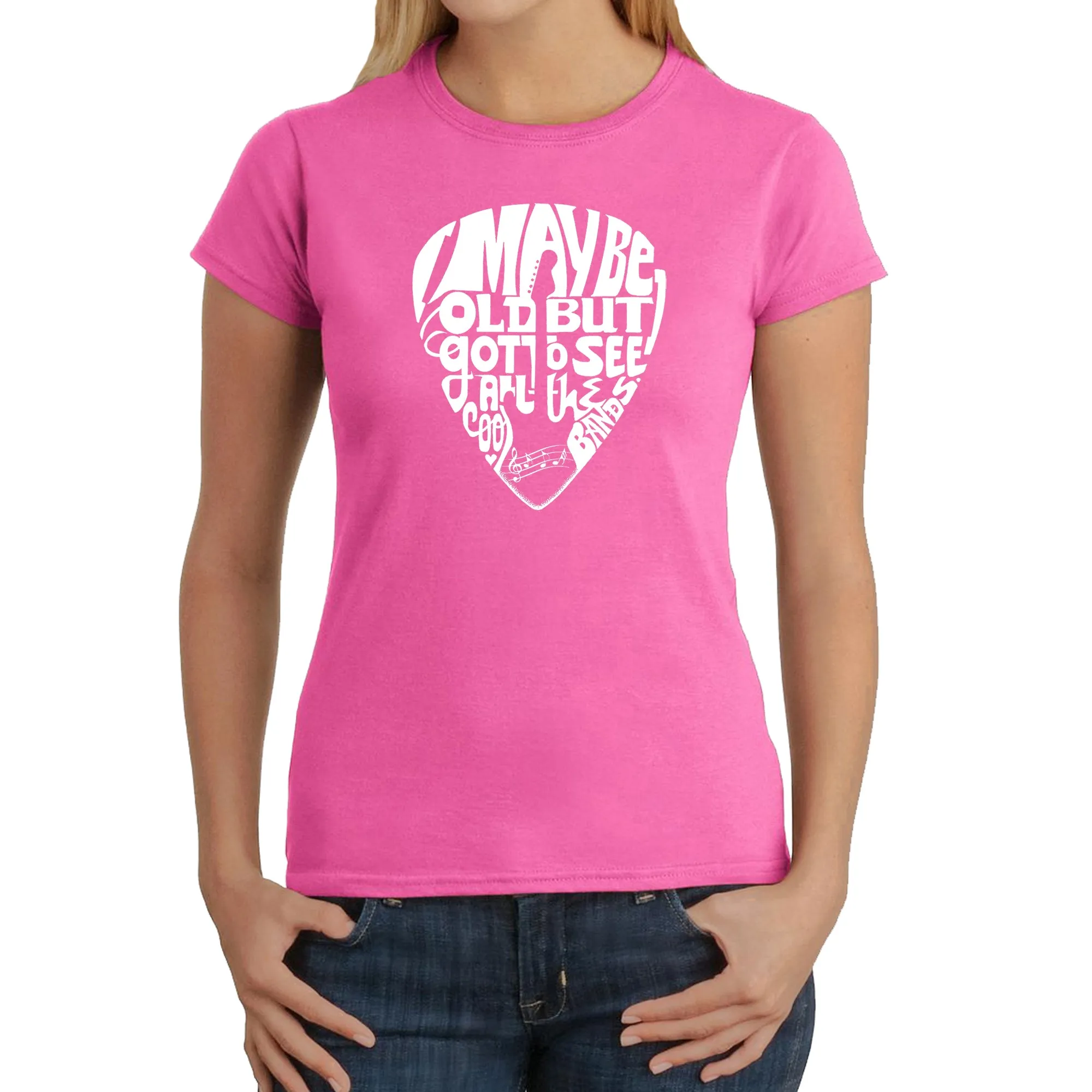 Guitar Pick - Women's Word Art T-Shirt sold by LA Pop Art product image thumbnail 4
