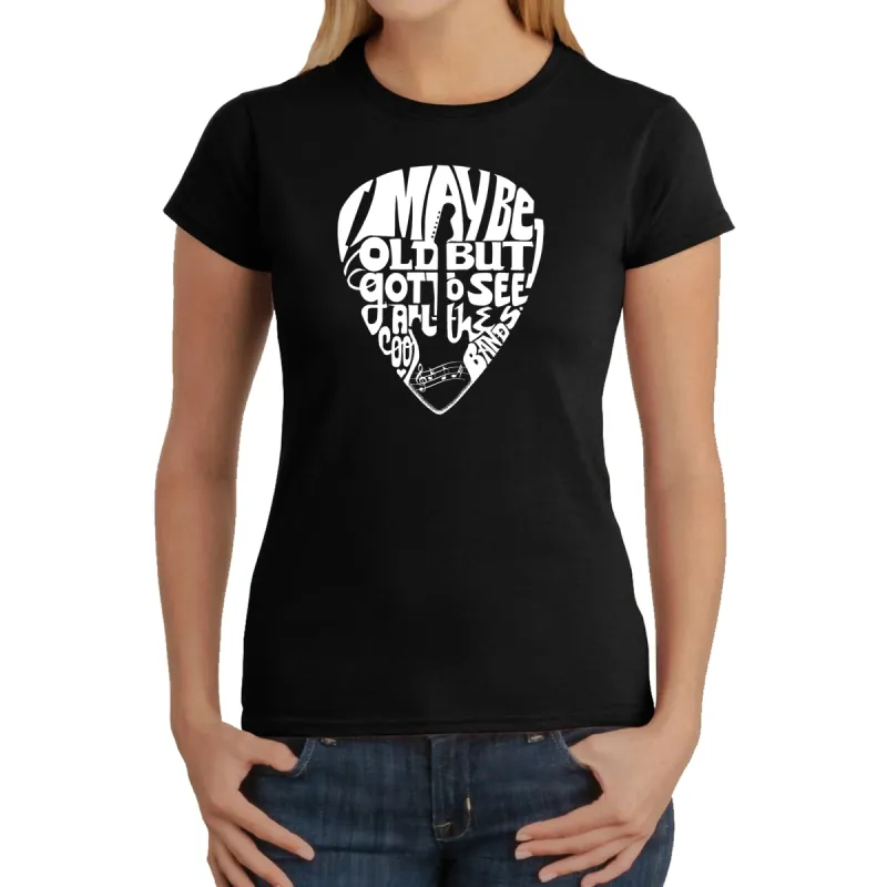 Guitar Pick  - Women's Word Art T-Shirt made by LA Pop Art