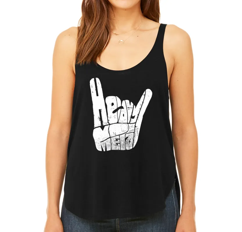 Heavy Metal - Women's Word Art Flowy Tank sold by LA Pop Art