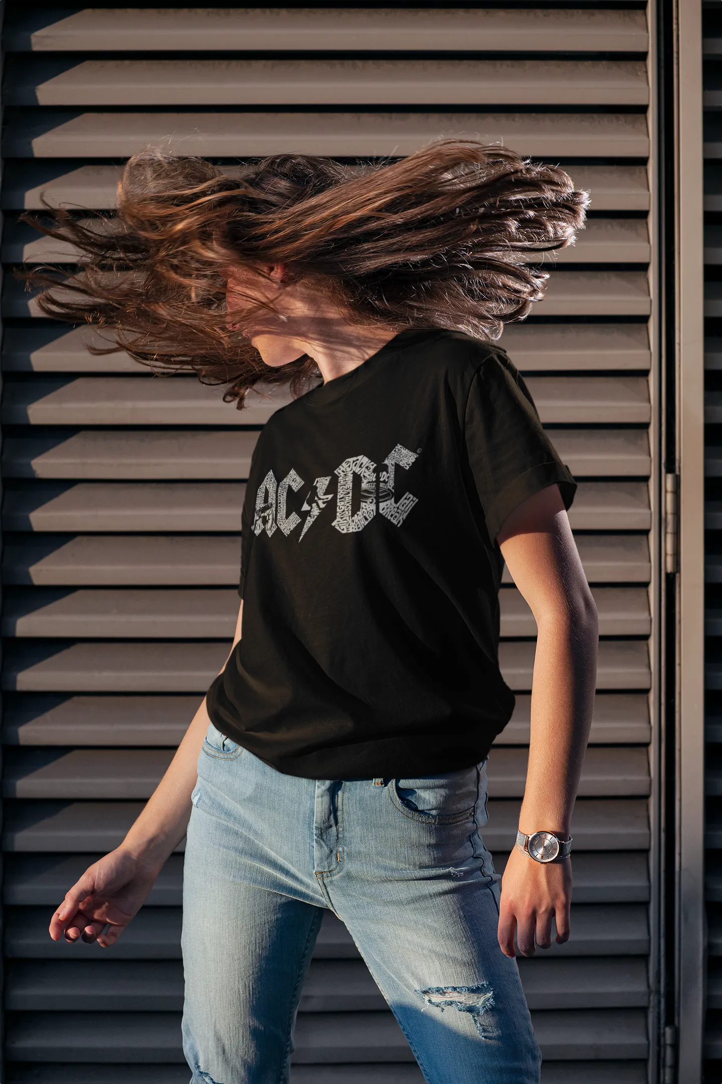 AC/DC - Women's Word Art T-Shirt sold by LA Pop Art product image thumbnail 5