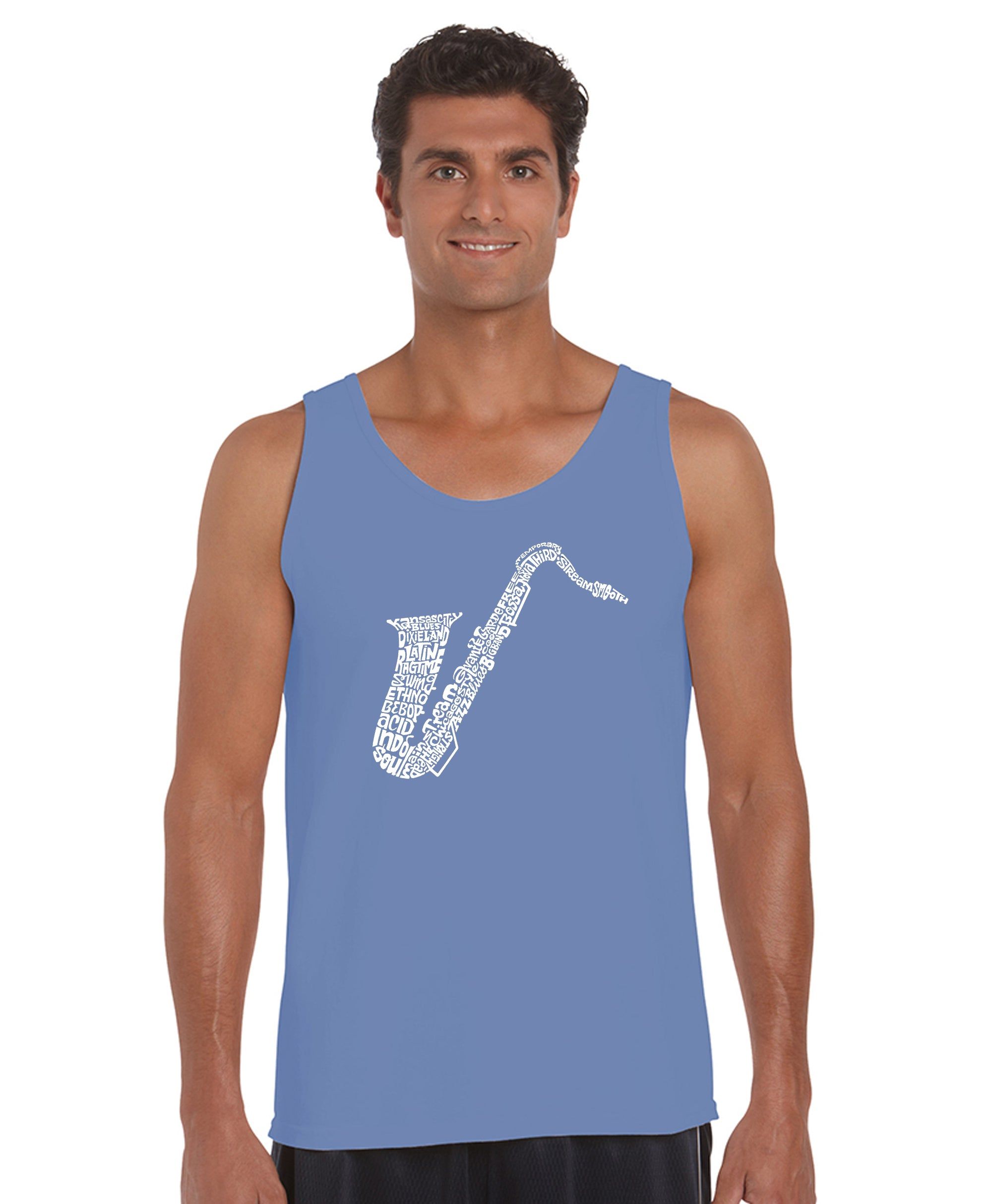 Sax - Men's Word Art Tank Top sold by LA Pop Art product image thumbnail 3