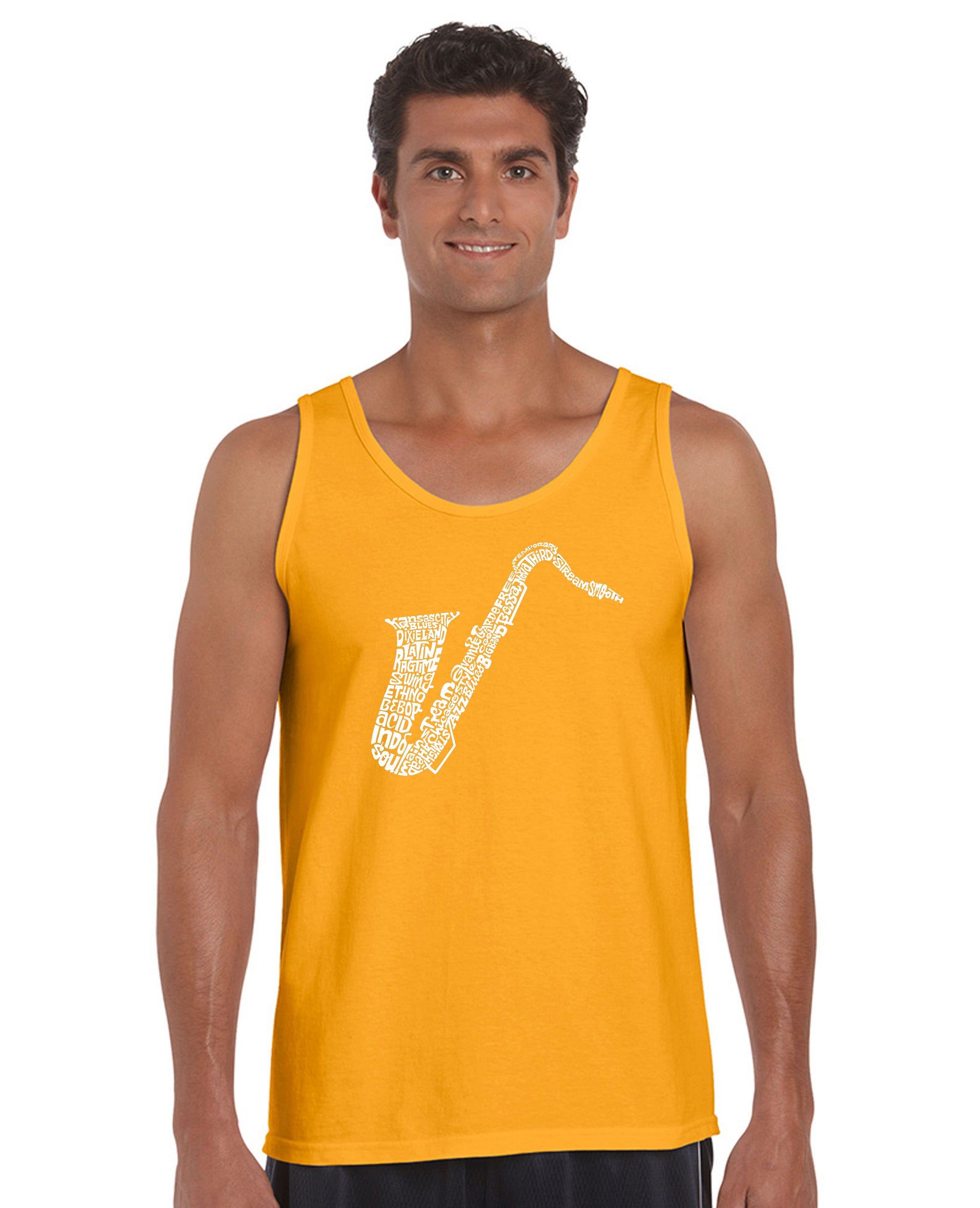 Sax - Men's Word Art Tank Top sold by LA Pop Art product image thumbnail 4