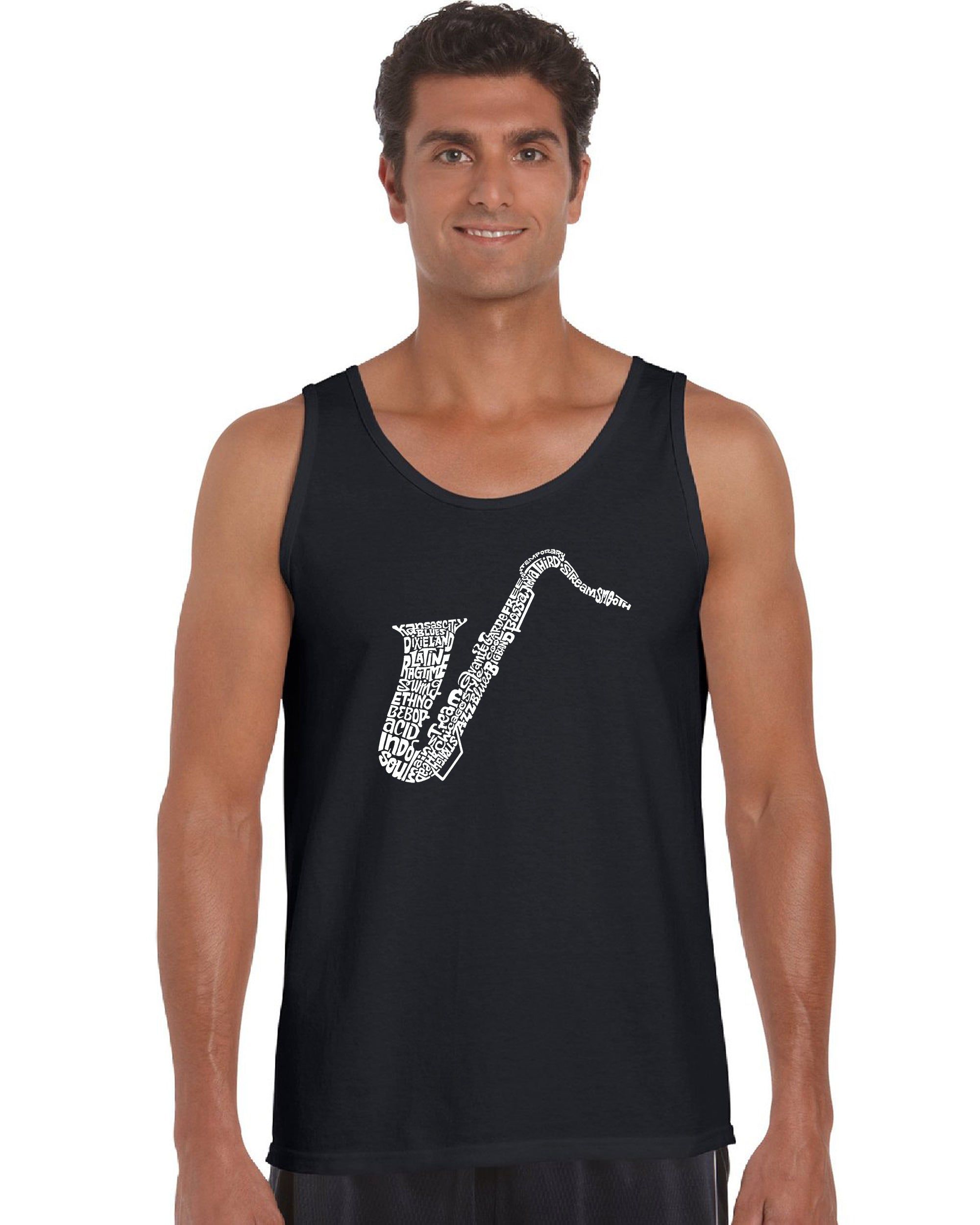 Sax - Men's Word Art Tank Top sold by LA Pop Art