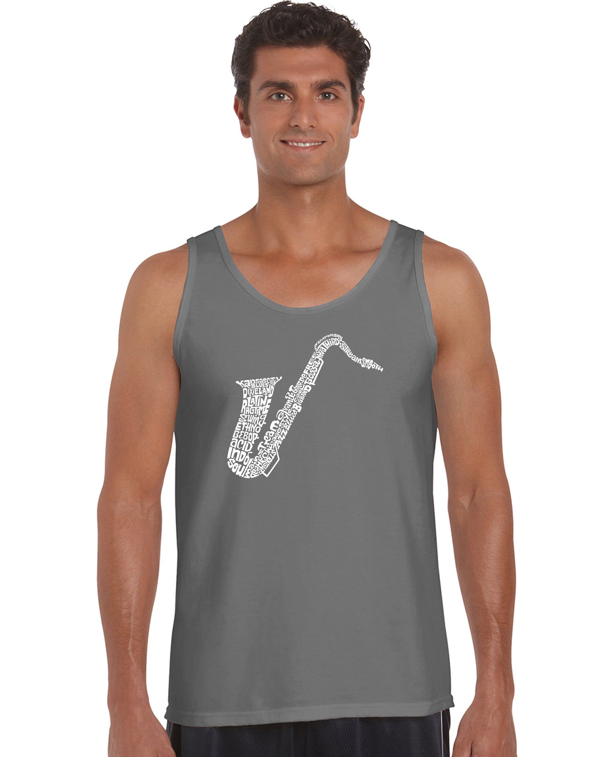 Sax - Men's Word Art Tank Top sold by LA Pop Art product image thumbnail 5