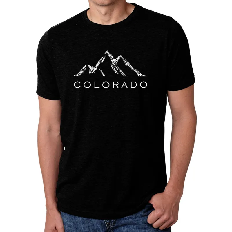 Colorado Ski Towns  - Men's Premium Blend Word Art T-Shirt sold by LA Pop Art