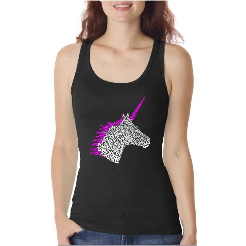 Unicorn  - Women's Word Art Tank Top sold by LA Pop Art