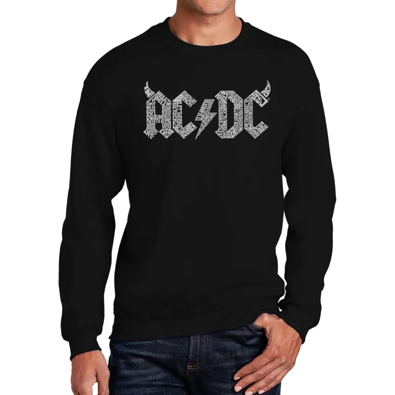 AC/DC Classic Horns Logo - Men's Word Art Crewneck Sweatshirt sold by LA Pop Art