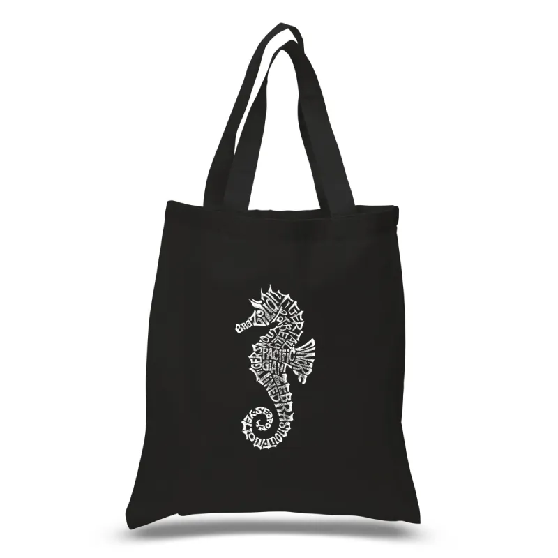 Types of Seahorse - Small Word Art Tote Bag sold by LA Pop Art