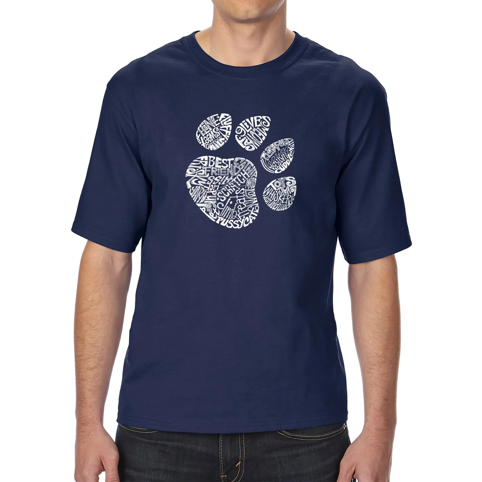 Cat Paw - Men's Tall Word Art T-Shirt sold by LA Pop Art product image thumbnail 3