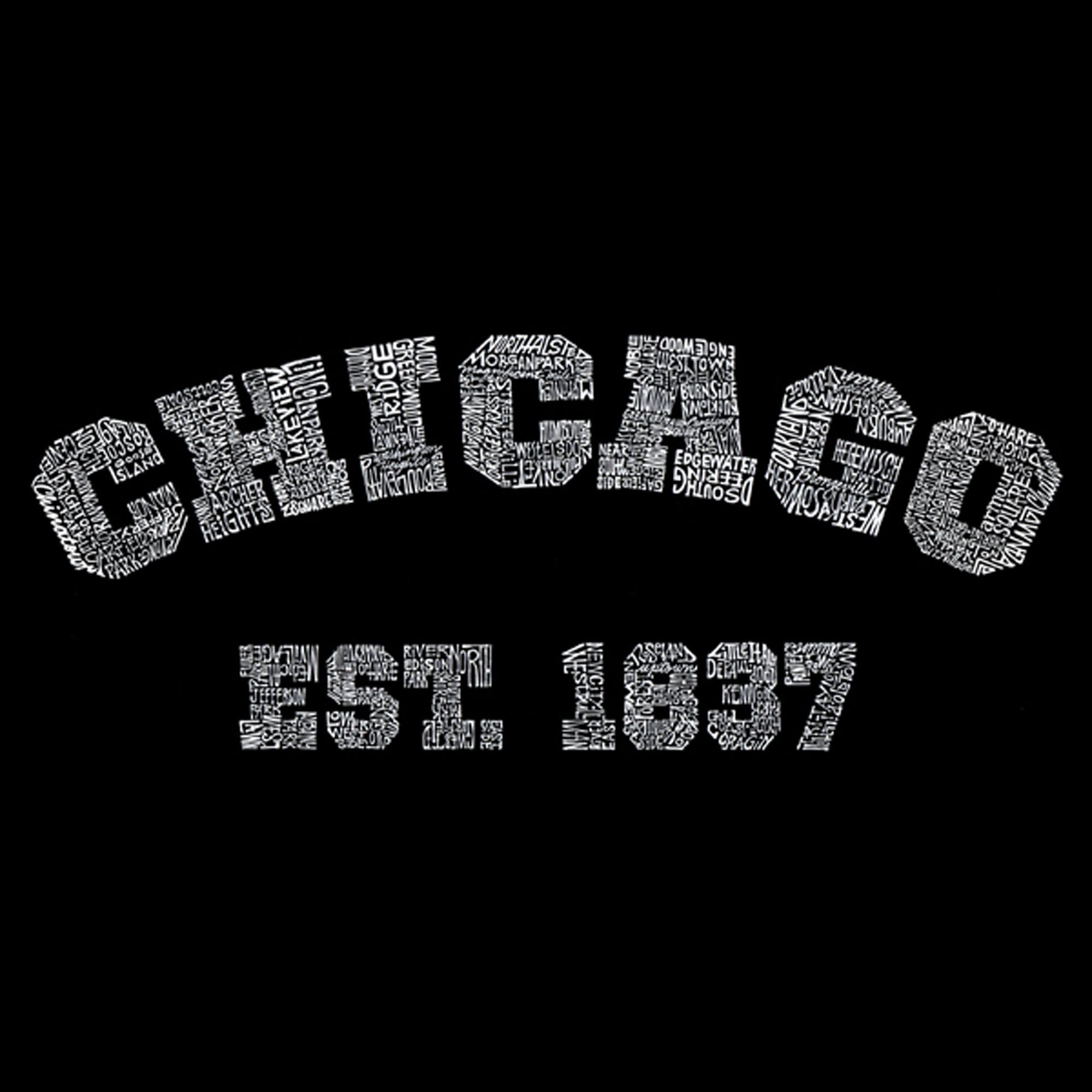 Chicago 1837 - Women's Raglan Baseball Word Art T-Shirt sold by LA Pop Art product image thumbnail 2