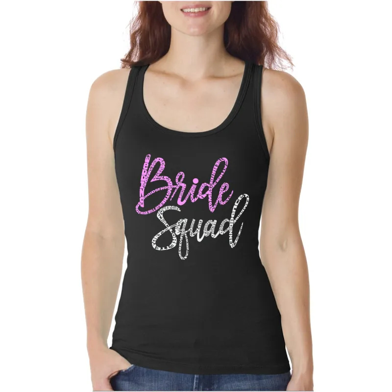Women's Word Art Tank Top - Bride Squad sold by LA Pop Art