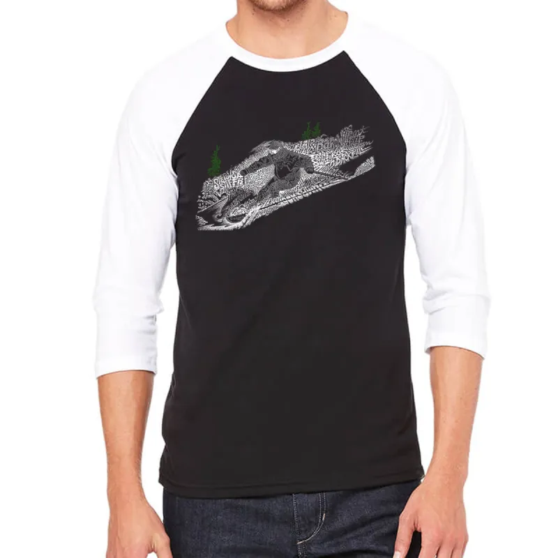 Ski - Men's Raglan Baseball Word Art T-Shirt sold by LA Pop Art