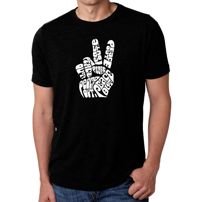 Peace Out  - Men's Premium Blend Word Art T-Shirt sold by LA Pop Art