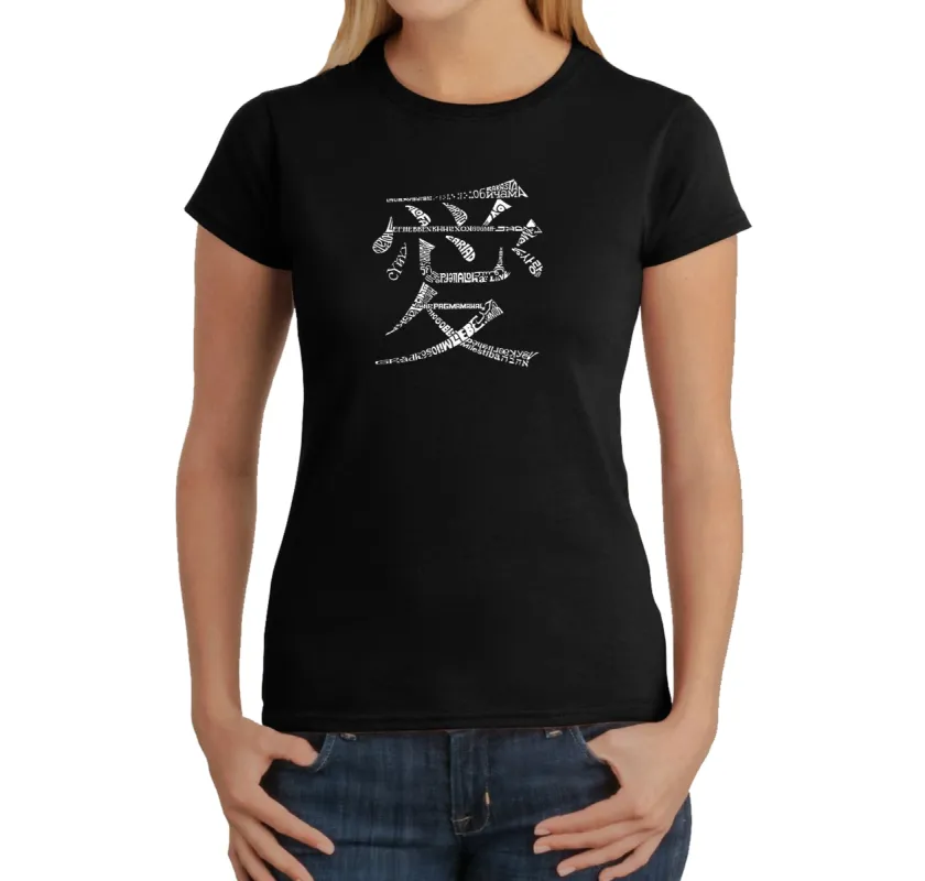 The Word Love in 44 Languages - Women's Word Art T-Shirt sold by LA Pop Art