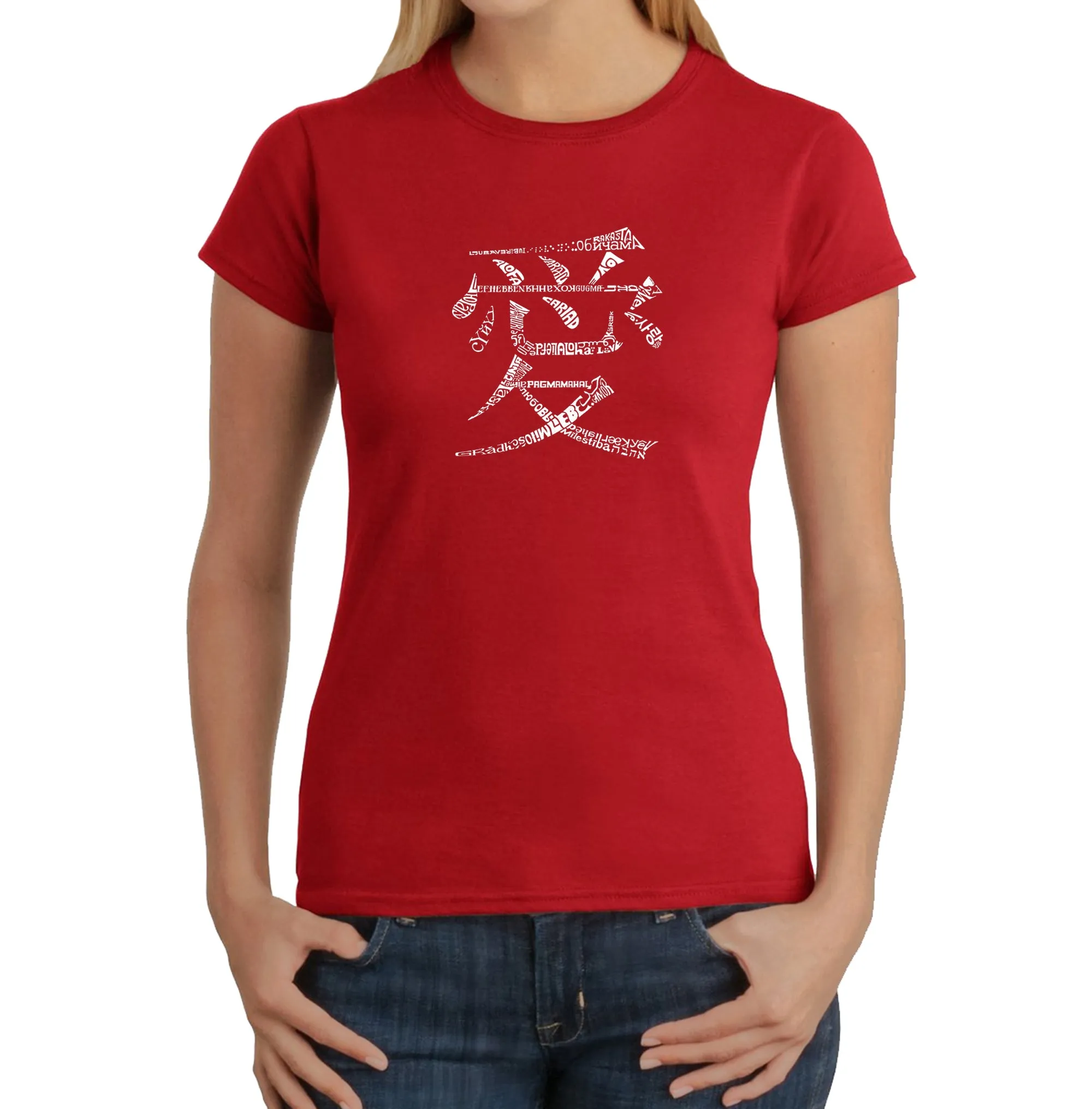 The Word Love in 44 Languages - Women's Word Art T-Shirt sold by LA Pop Art product image thumbnail 5