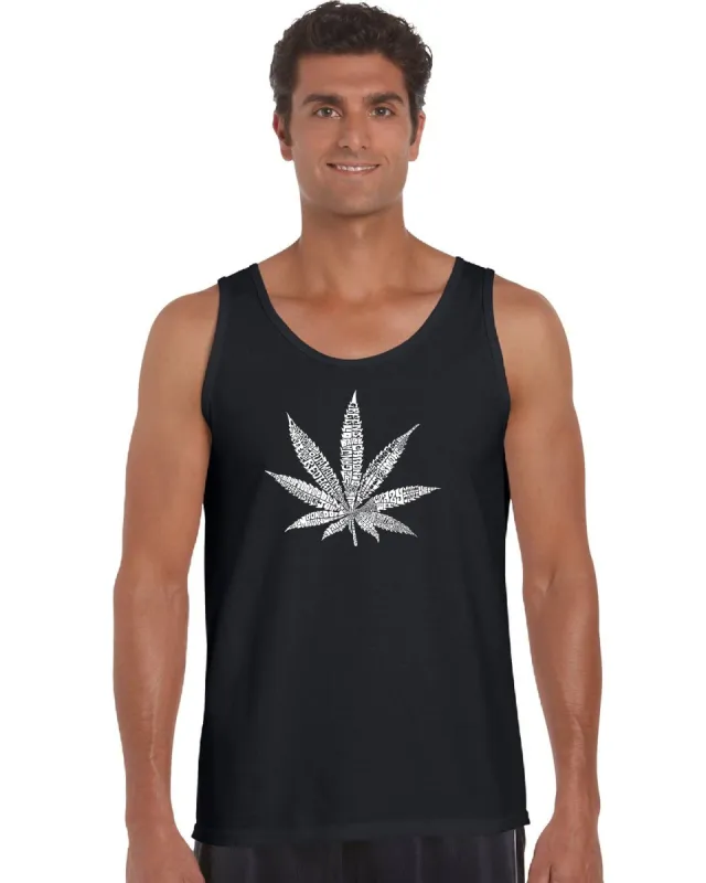 50 DIFFERENT STREET TERMS FOR MARIJUANA - Men's Word Art Tank Top sold by LA Pop Art