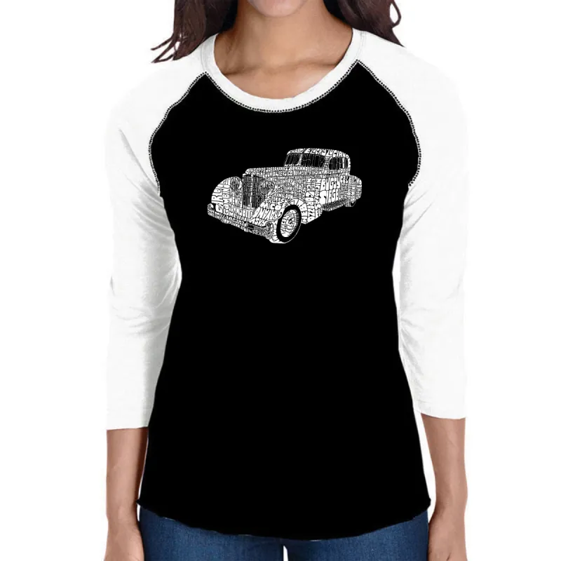 Mobsters - Women's Raglan Baseball Word Art T-Shirt sold by LA Pop Art