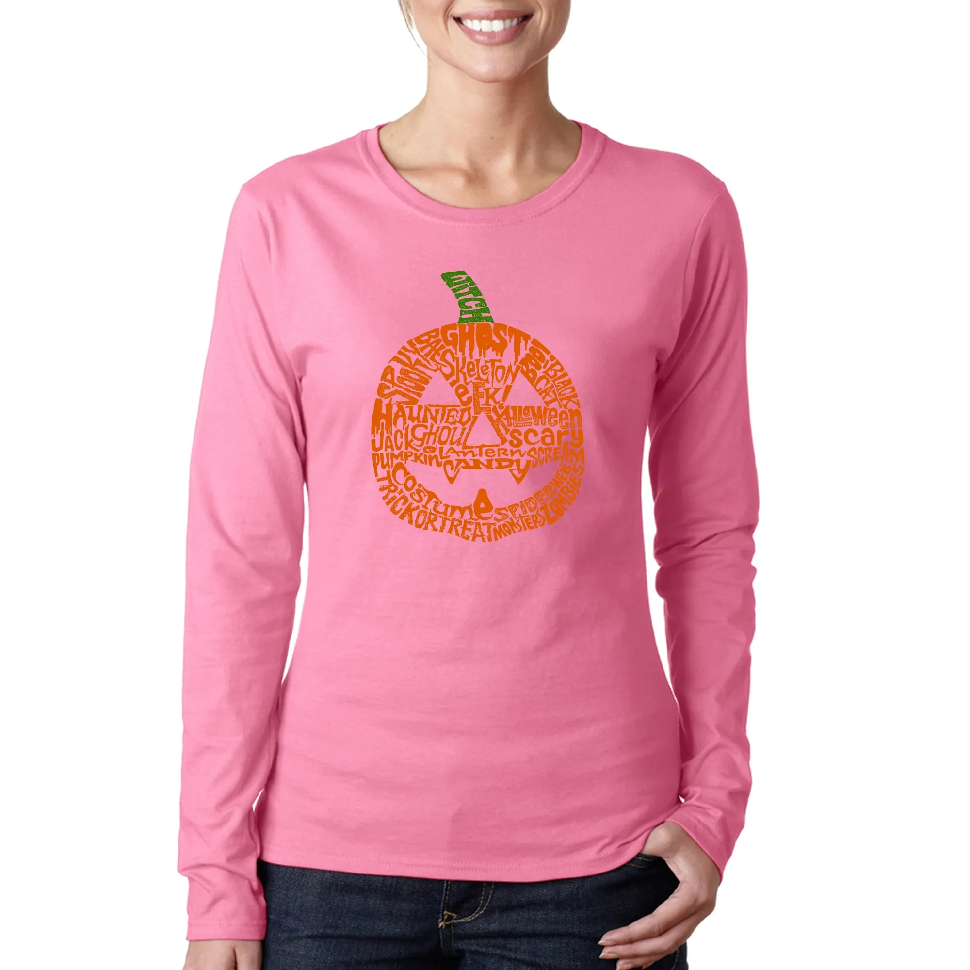 Pumpkin - Women's Word Art Long Sleeve T-Shirt sold by LA Pop Art product image thumbnail 3