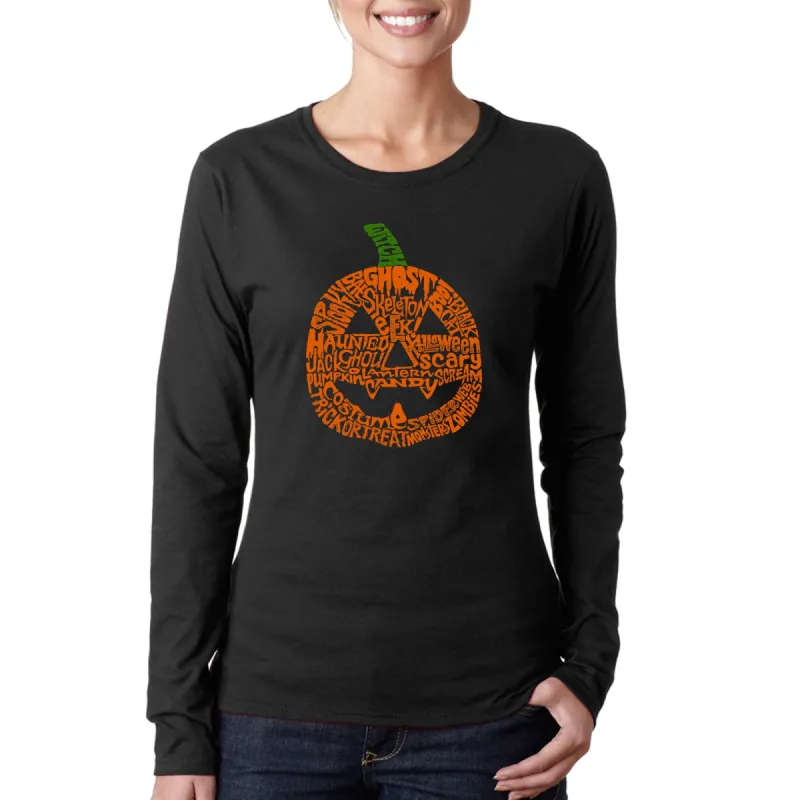 Pumpkin - Women's Word Art Long Sleeve T-Shirt sold by LA Pop Art