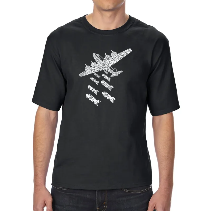 DROP BEATS NOT BOMBS - Men's Tall Word Art T-Shirt sold by LA Pop Art